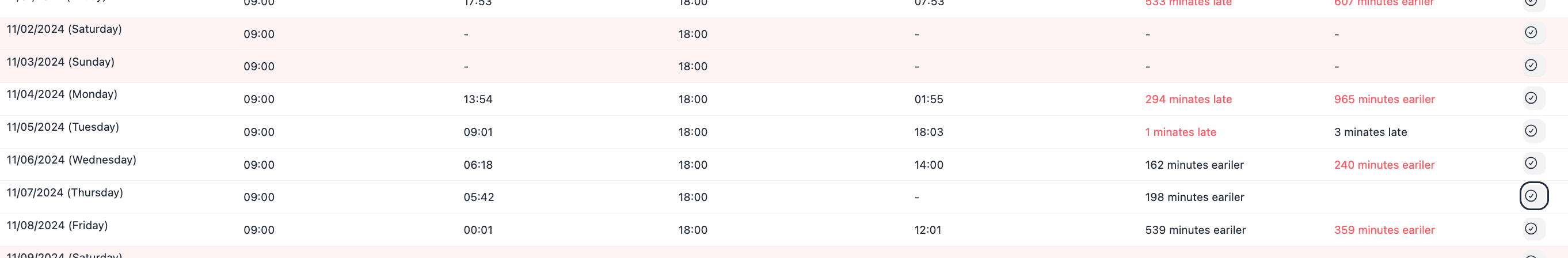 Attendance Management Interface