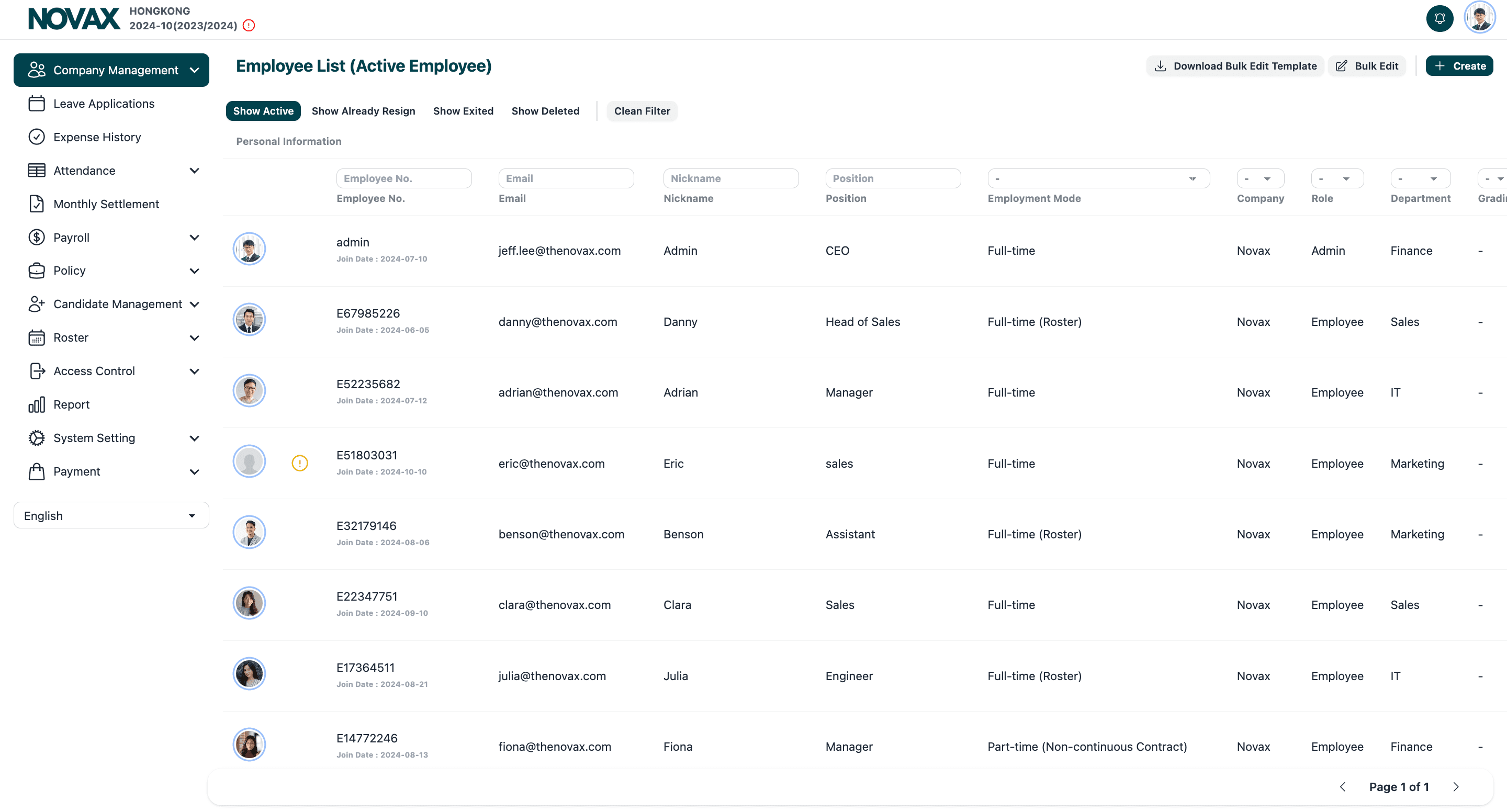 HRMS Dashboard