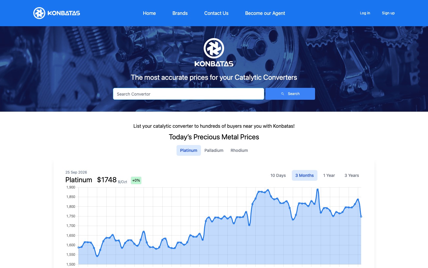 Home — search and precious-metal prices